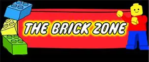 The Brick Zone logo with Lego minifigure.